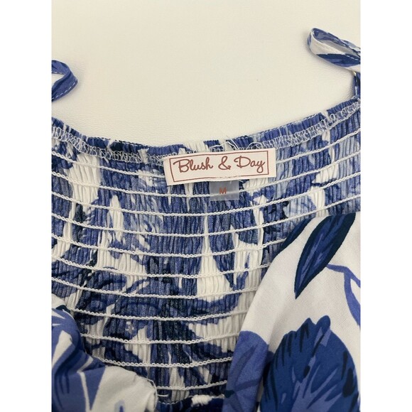 Blush & Day Women’s Dress Tiered Sleeveless Lined Boho Size M Palm Leaf - Picture 7 of 14